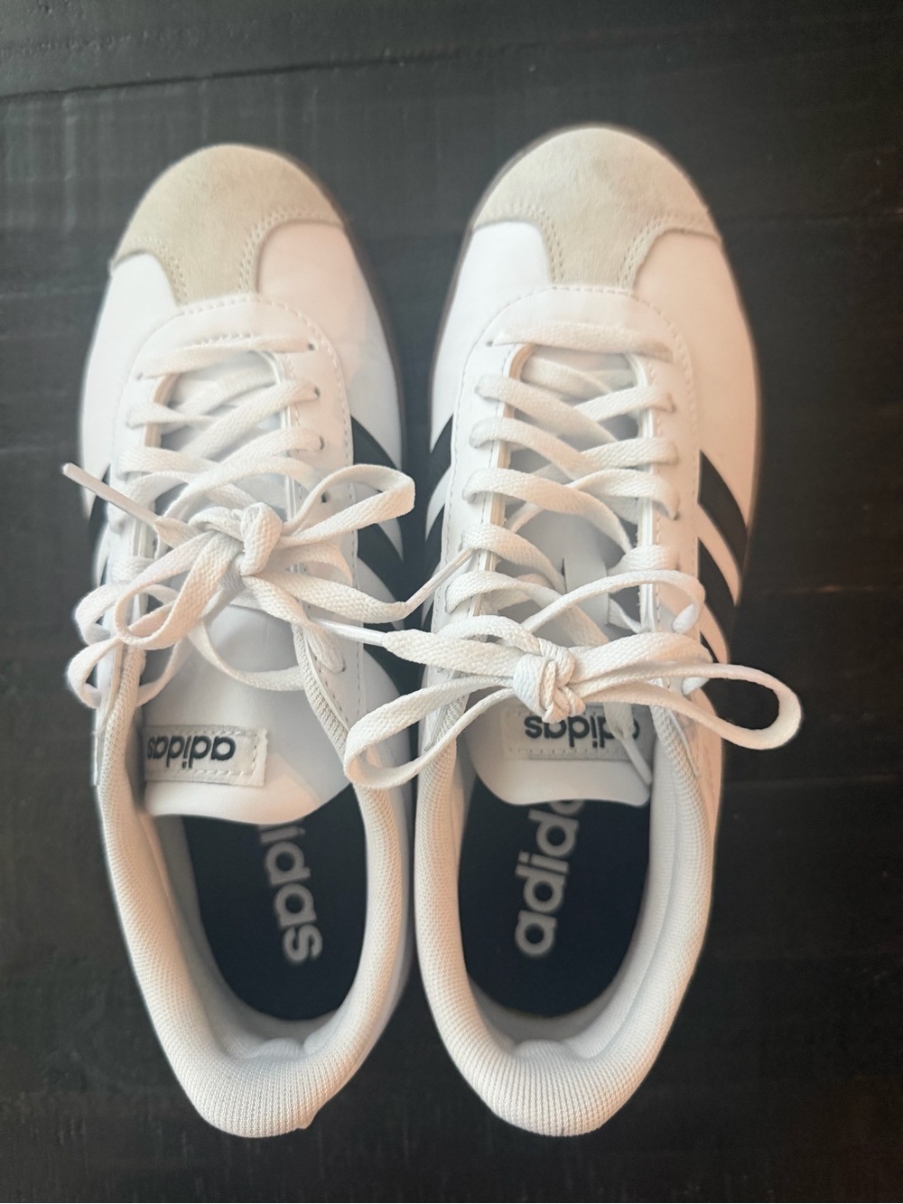 adidas White and Black Retro Court Sneakers